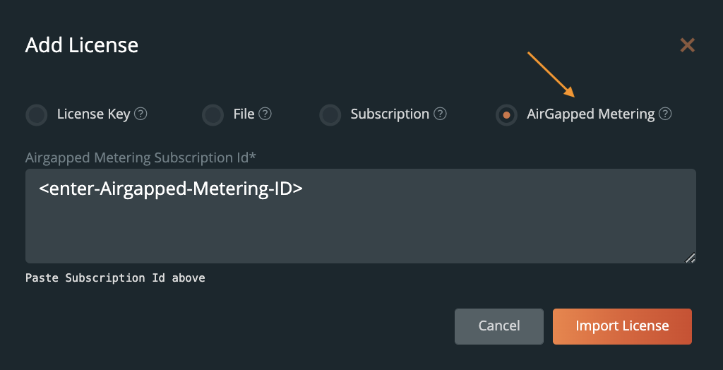 Airgapped metering id