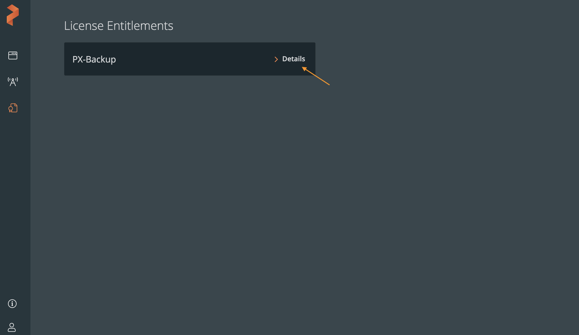 Display license entitlements details